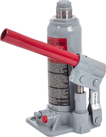 Pro-Lift B-004D Grey Hydraulic Bottle Jack - 4 Ton Capacity