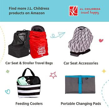 J.L. Childress Doublecool, Double-Wide Insulated Stroller Accessory Organizer And Storage, Includes Cupholder, Zipper Compartments, Mesh Pockets, And Cooler, Black
