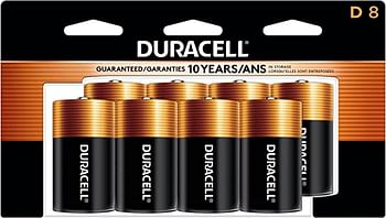 Duracell Coppertop D Batteries, 8 Count Pack, D Battery with Long-lasting Power, All-Purpose Alkaline D Battery for Household and Office Devices