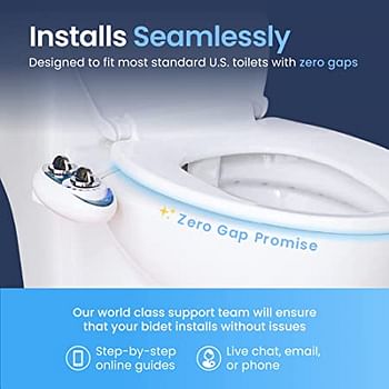 Luxe Bidet Neo 185 (Elite) Non-Electric Toilet Attachment W/Self-Cleaning Dual Nozzle And Easy Water Pressure Adjustment For Sanitary Feminine Wash (Blue White) 13.5 X 7 3 Inches