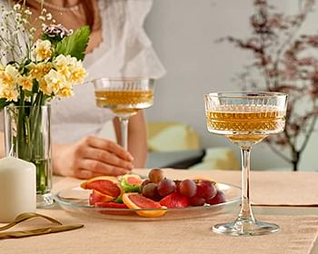 PASABAHCE 471504 Elysia Pack of 4 Champagne Cups, Glass, Transparent, 26 cl