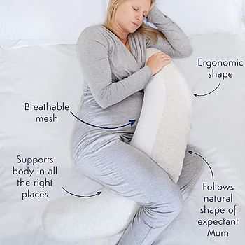 Purflo Breathe Pregnancy Pillow For Mums, Minimal Grey