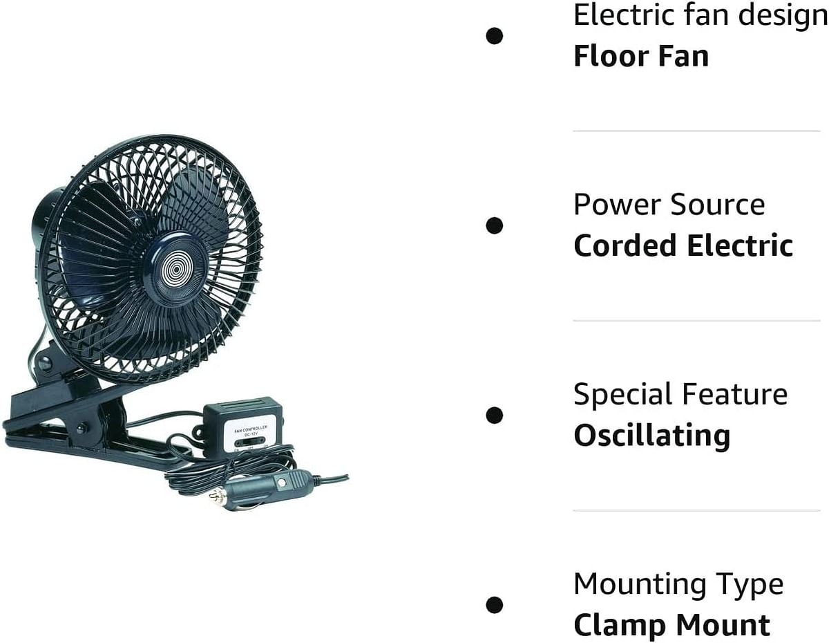 Go Gear Sp570804 12 Volt Oscillating Fan