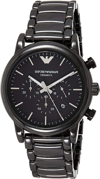 Emporio Armani Mens Analog-Quartz Watch with Ceramic Strap AR1507/Analog/Black