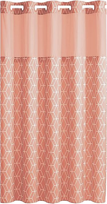 Hookless Prism Shower Curtain with Peva Liner, 71 X 74, Coral