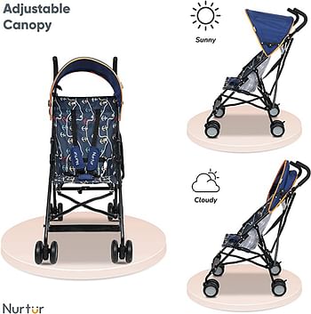 Nurtur Rex Convenience Buggy Stroller, – Lightweight Stroller with Compact Fold, Canopy, Shoulder Strap, 6 – 36 months, (Official Nurtur Product) Black/Green/White
