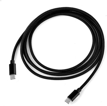 Glassology USB-C to C cable 1.2M 3A high current fast charging Pure Copper & PVC & nylon braid 480Mbps transfer speed (Black)