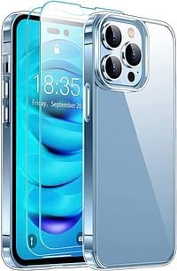 Glassology iPhone 14 Pro Max TPU Clear Case Cover with Tempered Glass screen protector