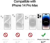 جراب مغناطيسي لهاتف iPhone 14 Pro Max من Glassology مقاس 6.7 بوصة نحيف ومقاوم للاصفرار ومضاد للسقوط وامتصاص الصدمات ومضاد للخدش وظهر صلب من الكريستال جراب هاتف محمول iPhone 14 Pro Max