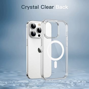 Glassology iPhone 14 Pro Max Magnetic Case 6.7 Inch Slim Thin Yellowing Resistant Anti Drop Shock Absorption Anti Scratch and Hard Back Crystal Case Cell Phone Case iPhone 14 Pro Max