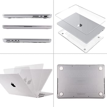 ، جراب شفاف كريستالي ، MacBook Air 13.6 inch M2 A2681 2022 غلاف بلاستيكي صلب وغطاء لوحة مفاتيح وواقي شاشة متوافق مع MacBook Air 13.6 "(شفاف)