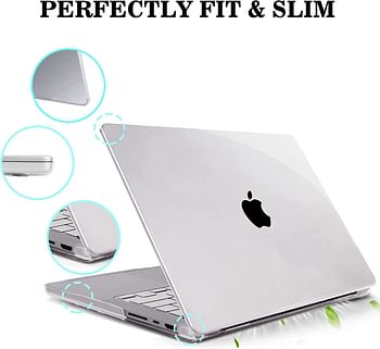 ، جراب شفاف كريستالي ، MacBook Air 13.6 inch M2 A2681 2022 غلاف بلاستيكي صلب وغطاء لوحة مفاتيح وواقي شاشة متوافق مع MacBook Air 13.6 "(شفاف)