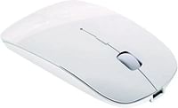Glassology Wireless Key Scroll Optical Mouse for Mac Desktop Laptop(White)