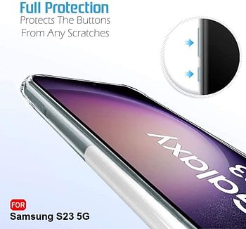 جراب Glassology Samsung S23 من السيليكون الشفاف ، تصميم فائق النحافة ووقائي ، مع جراب خلفي ممتص لحماية الكاميرا