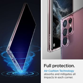 جراب خلفي شفاف للغاية من Glassology لهاتف Samsung Galaxy S23 Ultra 5G | تصميم نحيف وواقي | سدادات غبار داخلية ومقبض مانع للانزلاق | غطاء خلفي لحماية الكاميرا الفائقة (سيليكون ، شفاف)