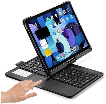 Glassology Magic Keyboard Case for iPad Air 5/4, iPad 10.9 inch 2022 2020 Rotateable Keyboard for iPad 10.9" Air 5th 4th Generation -Black ENGLISH and ARABIC (iPad 11)