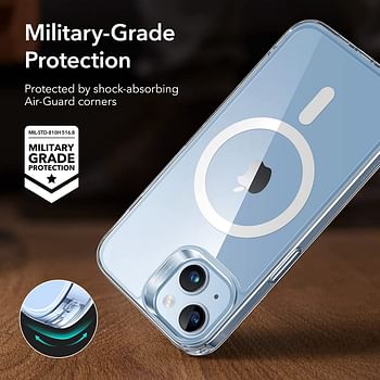 Glassology iPhone 14 Case with Magnetic charging Scratch-Resistant Thin and Slim Classic Shockproof Military-Grade Protection (Clear)
