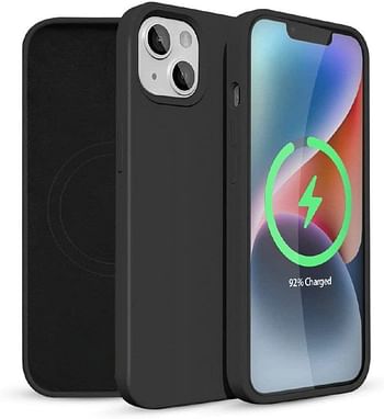 Glassology iPhone 14 Plus Case with Magnetic charging and Scratch-Resistant Thin and Slim Classic Shockproof Military-Grade Protection (Clear)