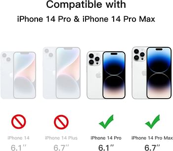 Glassology Camera Lens Screen Protector for iPhone 14 Pro/14 Pro Max 9H Hardness Transparent HD Protective Tempered Glass Protector Film Does Not Affect Night Shots