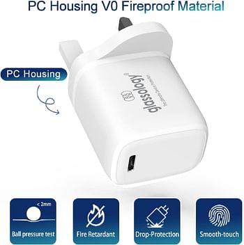 Glassology iPhone Charger Type C PD 30W Fast USB C Charger iPhone Fast Charger Head Type-C Plug Universal Travel Adapter USB-C Plug Compatible for iPhone 14 Pro Max/14 Pro/14 Plus/14/13/12/11,etc