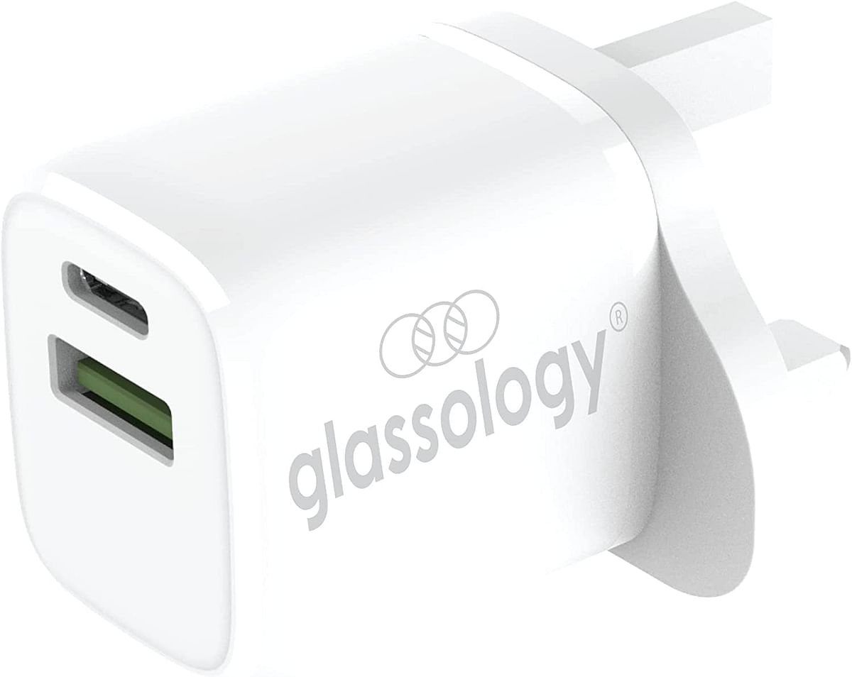 Glassology 30W USB A & C Dual Fast Charger Compact Smart Travel Wall Charger, 2-Port PD 3.0 USB C Power Adapter White