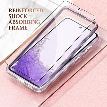 Glassology Samsung Galaxy S22 Crystal Clear Case, Yellowing Resistant Slim Transparent TPU Phone Case, Project Zero Series with 5D Tempered Glass Screen Protector