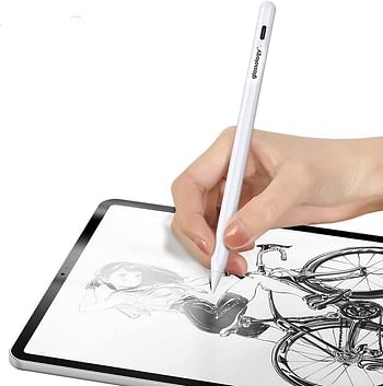 قلم رصاص Glassology لجهاز iPad من الجيل التاسع / الثامن مع رفض الكف ، قلم ستايلس لجهاز iPad متوافق مع iPad Pro 11 / iPad Pro 12.9 / iPad 6th / 7th / 8th / 9th Gen / iPad Mini 5th / 6th Gen / iPad Air 3rd / 4th / 5th الجنرال