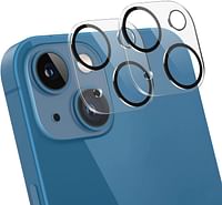 واقي شاشة عدسة الكاميرا Glassology لهاتف iPhone 14/14 Plus 9H صلابة شفافة عالية الدقة واقي من الزجاج المقوى لا يؤثر على اللقطات الليلية