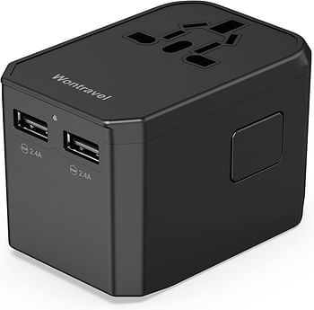 Glassology 45W Universal Travel Adapter Multi Socket, 8A Fast Charging International Power Adapter 3 USB Ports and 1 USB Type C Ports with Country Specific Multi Plug