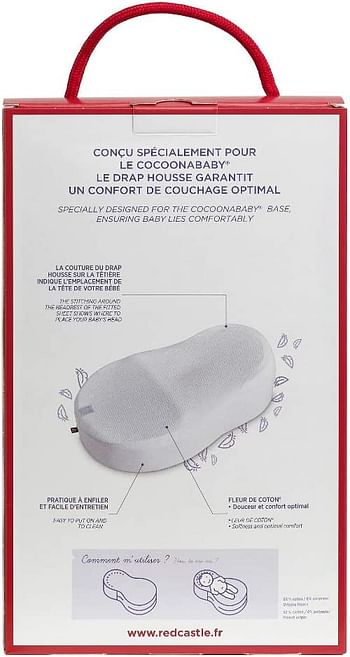 ملاءة جاهزة من الأحمر قلعة Cocoonaby® FlEUr De Coton ® - أبيض