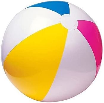 Intex 24 Inch Glossy Beach Ball 59030, Multi Colour, Beach Ball, 59030