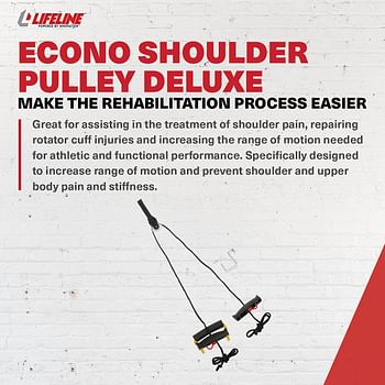 Lifeline Shoulder Pulley for Rotator Cuff Rehabilitation, Physical Therapy, Increased Range of Motion, and Flexibility Exercises with Over Door Attachment, Smooth Pulley and Comfort Handles