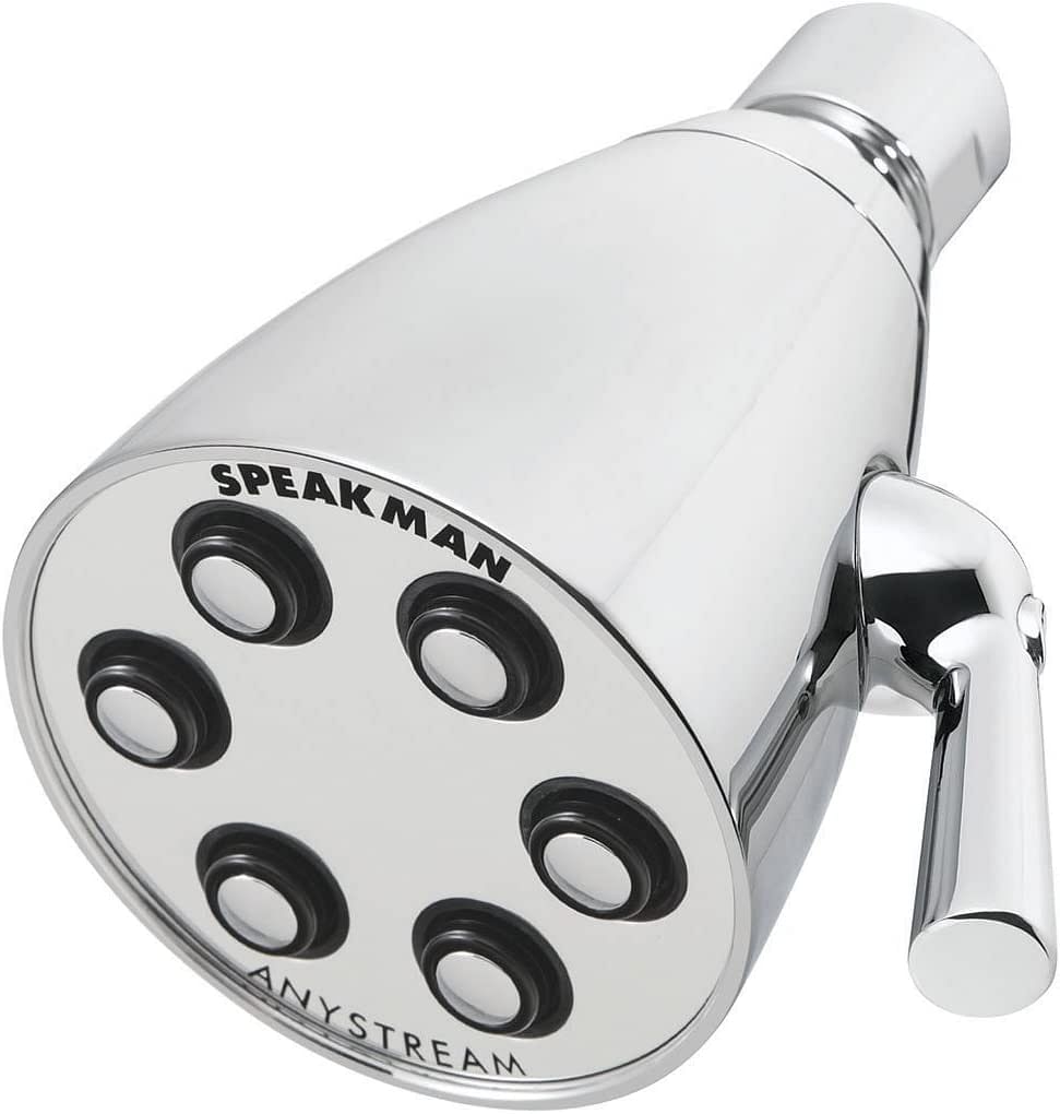 Speakman S-2252 Signature Icon Anystream Adjustable High Pressure Shower Head-1.75 GPM Solid Brass Replacement Bathroom Showerhead, Polished Chrome, 2.5