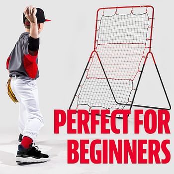 Franklin Sports Baseball Rebounder Net - 3-Way Baseball + Softball Pitchback Net + Fielding Trainer - Bounce Back Net for Fielding + Throwing Practice