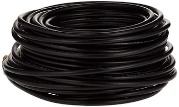 Monoprice Rg6 Quad Shield Cl2 Coaxial Cable With F Type Connector, 100Ft, Black