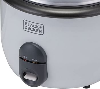 BLACK+DECKER 700W 1.8L Rice Cooker Removable NonStick Bowl And Steaming Tray With Water Level Indicator, Glass Lid, Cool Touch, For Healthy Meals RC1860-B5