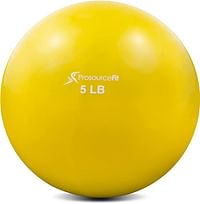 ProsourceFit Weighted Toning Exercise Balls for Pilates Yellow 5lb