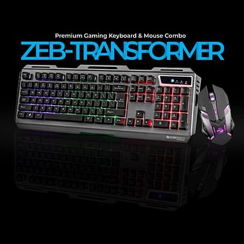 Zebronics Zeb-Transformer Gaming Keyboard and Mouse Combo USB Braided Cable