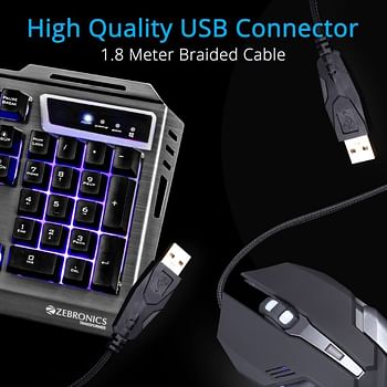 Zebronics Zeb-Transformer Gaming Keyboard and Mouse Combo USB Braided Cable