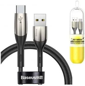 Baseus Horizontal Data Cable (With An Indicator Lamp) USB For Type-C 3A 1m Black retail Sets (16pcs / pack)
