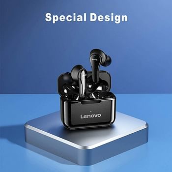 Lenovo QT82 Bluetooth Earphone TWS Wireless In-ear HiFi Music Stereo Headset IPX5 Sport Headset Touch Control Headphone (Black)