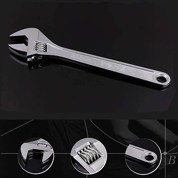 Adjustable Wrench 12 Inches, Professional Adjustable Shifter Movable Spanner with Wide Jaw Capacity, Drop Forged Wrench with Chrome Finish