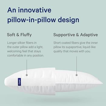 Casper Sleep Pillow for Sleeping, Standard, White 2 Count