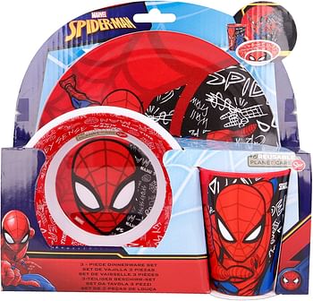 SHOWAY Spiderman Urban Web Melamine Set Without Rim, 3-Piece