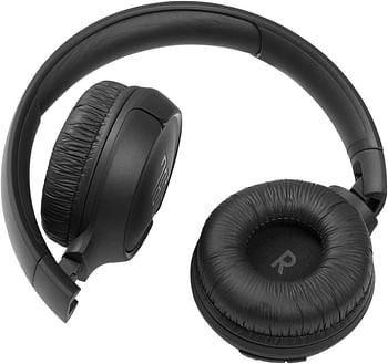 JBL Tune 510BT Wireless On Ear Headphones, Pure Bass Sound, 40H Battery, Speed Charge, Fast USB Type-C, Multi-Point Connection, Foldable Design, Voice Assistant - Black, JBLT510BTBLKEU