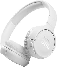 JBL Tune 510BT Wireless On Ear Headphones, Pure Bass Sound, 40H Battery, Speed Charge, Fast USB Type-C, Multi-Point Connection, Foldable Design, Voice Assistant - White, JBLT510BTWHTEU