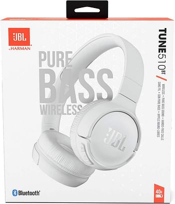 JBL Tune 510BT Wireless On Ear Headphones Pure Bass Sound 40H Battery Speed Charge Fast USB Type-C Multi-Point Connection Foldable Design Voice Assistant - Blue JBLT510BTBLUEU