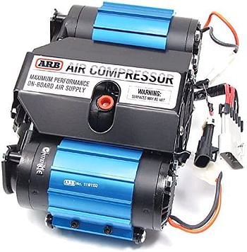 ARB CKMTA12 '12V' On-Board Twin High Performance Air Compressor, Ideal for Lockers Locking Differentials, Tire Inflator, Horn, Tools and Pneumatic Tools. /Blue and Black