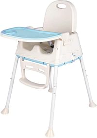 ليموس كرسي طعام للاطفال 3 في 1، كرسي مرتفع محمول بارتفاع قابل للتعديل، مقعد اطفال قابل للطي، امن للاطفال الصغار مع صينية وجبات (ازرق)