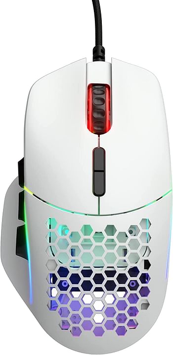 Glorious Gaming Mouse - Model I 69 g Superlight Honeycomb Mouse, Matte White Mouse - 9 Customizable Buttons